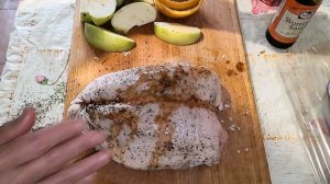 ?? Рецепт Куриная Грудка с Яблоками Апельсинами и Вустерским соусом запеченная в духовке ???