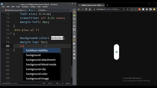 Hidden Menu Hover Effect Using CSS3 || Full Tutorial