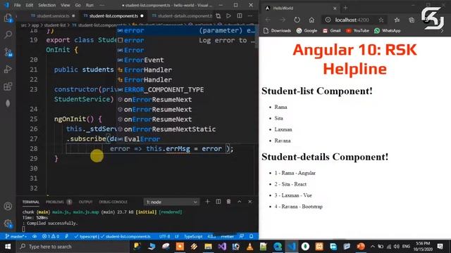 #Angular 10 in Telugu #22 HTTP Error Handling in Angular 10 in Telugu || RSK Helpline смотреть онлайн