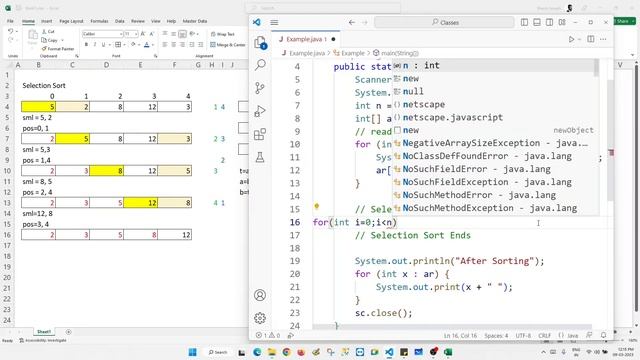 Array sorting in Java (Core Java Class 12)