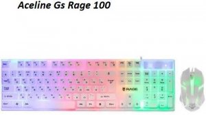 КлавиатураМышь Проводная Aceline Gs Rage 100 Белый