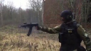 Russian soldier shoots Ak