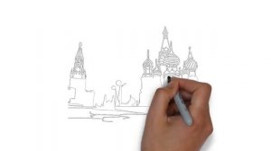 как нарисовать Москву,how to draw Moscow,cómo dibujar Moscú,come disegnare Mosca