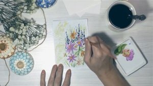 Как рисовать летние цветы гуашью пошагово