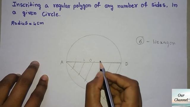 Inscribe a Regular Polygon in a given Circle | Engineering Drawing смотреть онлайн