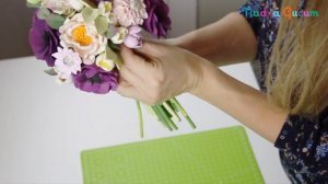 Букет из зефирной глины "Сборка букета" Flower clay craft tutorial "Bridal bouquet'