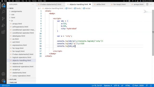 JavaScript Object Literals