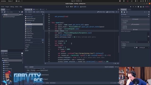 Gravity Ace Stream: Procedural 3D planets in 2D!