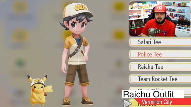 All Clothing For Trainer & Partner Pokemon (With CROWN) - Pokemon Let's GO Pikcahu & Eevee