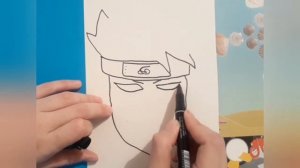 Наруто.Какаши.как легко рисовать.очень легко. easy draw kakashi.step by step.поэтапно