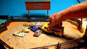 Cars 3 Thunder Hollow Speedway with Miss Fritter Chester Whipplefilter and the Crazy 8 Races