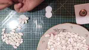 Делаем цветы из семечек тыквы.Поделки на Новый год.