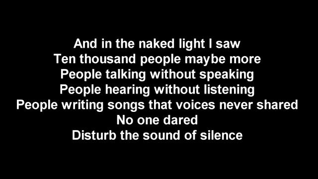 HELLO DARKNESS MY OLD FRIEND LYRICS VERSION 2017