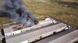 Пожар в районе промышленного парка "Фабрика" в пгт. Северный Белгородской области.