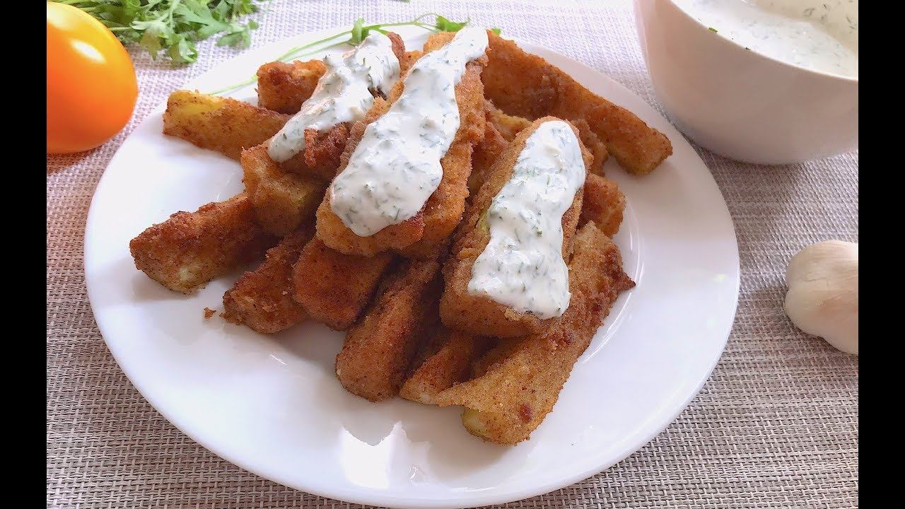 СОХРАНЯЙ РЕЦЕПТ, ЧТО БЫ НЕ ИСКАТЬ! Кабачки в панировке со сметанным соусом!