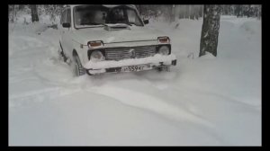 Стандартная нива по снегу на Кама-Flame часть 1