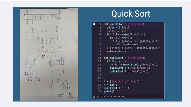 Quick Sort Program | 04 |  Quick Sort in python | Sorting Algorithm