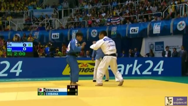 Judo 2013 World Championship Rio de Janeiro: Ebinuma (JPN) - Chibana (BRA) [-66kg] semi-final смотреть онлайн