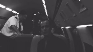 Johnny Depp and a group of Hollywood vampires in a plane
