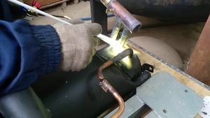 пайка серебром трубки теплообменника теплового насоса Vacon