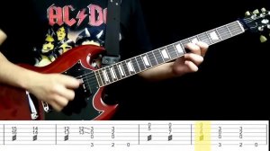 Tutorial AC/DC - What Do You Do For Money Honey Guitar Solo (Lesson with tabs)