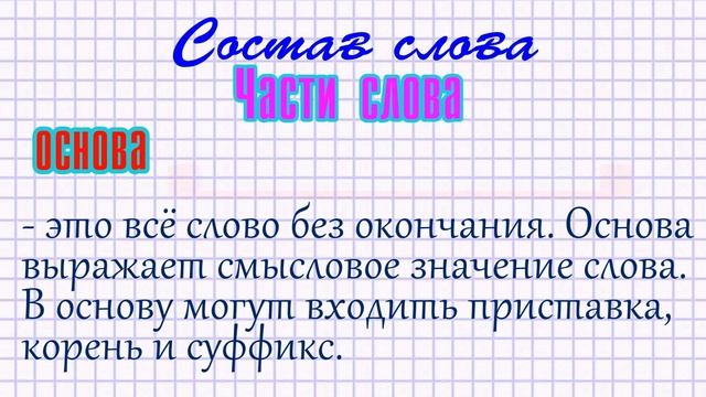 Основа и окончание слова работа