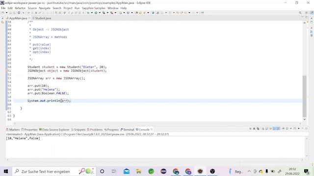 Java JSONArray | Json Tutorial deutsch