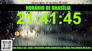 ?LIVE HORA CERTA | RELÓGIO AO VIVO (HORÁRIO DE BRASILIA)  COM SOM DE CHUVA?️