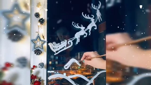 DIY Новогодний декор/Новогодний рисунок на окно/Ссылки на товары с видео в описании смотреть онлайн