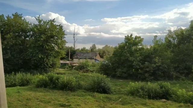 Вид из окна поезда. Пейзажи Хмельницкой и Житомирской областей смотреть онлайн