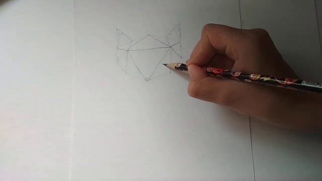 Рисуем лису из треугольников смотреть онлайн