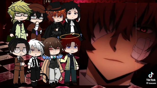 [WIP] [Remake] Bungou stray dogs react to Dazai [Rus/Eng] БСД реакция на Дазая Gacha??Part 1 Gacha
