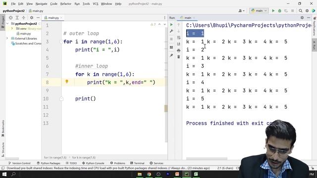 Nested Loops | Python For Loop | Python Full Course in Hindi #66