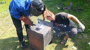 Прогорела печь "Везувий" в бане , ремонт / Burnt the stove "Vesuvius" in the baths, repair