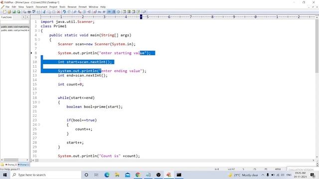 Count The Prime Number Within User Given Range in Java By using Method. смотреть онлайн