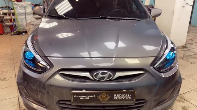 Тюнинг передней оптики Hyundai Solaris