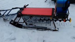 крепление рыболовного бура на санях "ванёк"