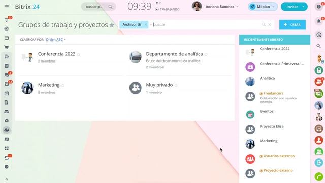 Gestión de Proyectos - Eliminar o archivar un grupo de trabajo | Bitrix24 смотреть онлайн