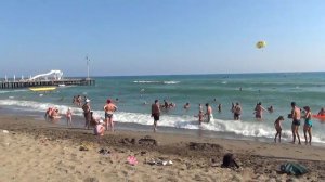 Море. Пляж отеля CLUB INSULA, Аланья, Турция. Катание на банане.