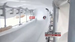 Rhys Thornbury La Plagne Skeleton Heat 1 World Cup Tour 2014 2015