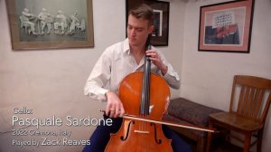 Pasquale Sardone cello, 2022, Cremona, Italy / Zack Reaves / at the Metzler Violin Shop