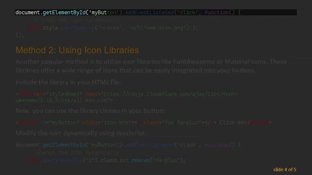 How to Add Icon in Button using JavaScript смотреть онлайн