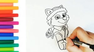 Щенячий патруль. Как нарисовать Эверест. Раскраска