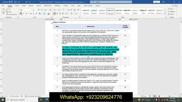 Exp22_Excel_Ch02_ML1 - Katherine's Coffee Shop Weekly Payroll | Excel Chapter 2 Mid-Level 1 Payroll