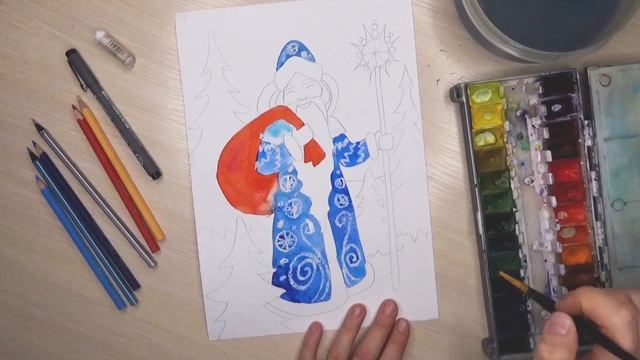 Как нарисовать Деда Мороза. Видео-урок рисования смотреть онлайн