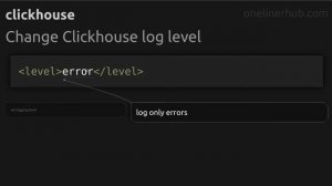 Change Clickhouse log level #clickhouse