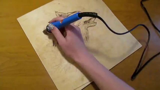 Пирография - выжигаем по дереву волка