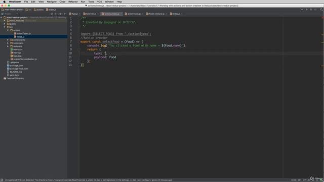 3491578 17   Working with actions and action creators in Redux   React and Redux for Absolute Begin