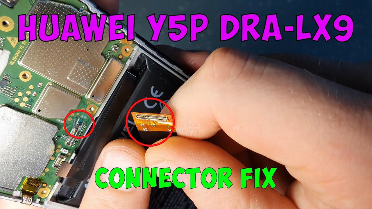 Замена поврежденных разъёмов на плате и шлейфе Huawei Y5p DRA-LX9 смотреть онлайн