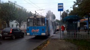 Утром 18 сентября в Йошкар-Оле загорелся троллейбус